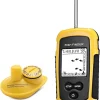 Atibin Castable Shore Fish Finder Kayaks Wireless Portable Depth Finder Sensor Handheld Canoe Fish Sonar Finder Detector Boat Lake Sea