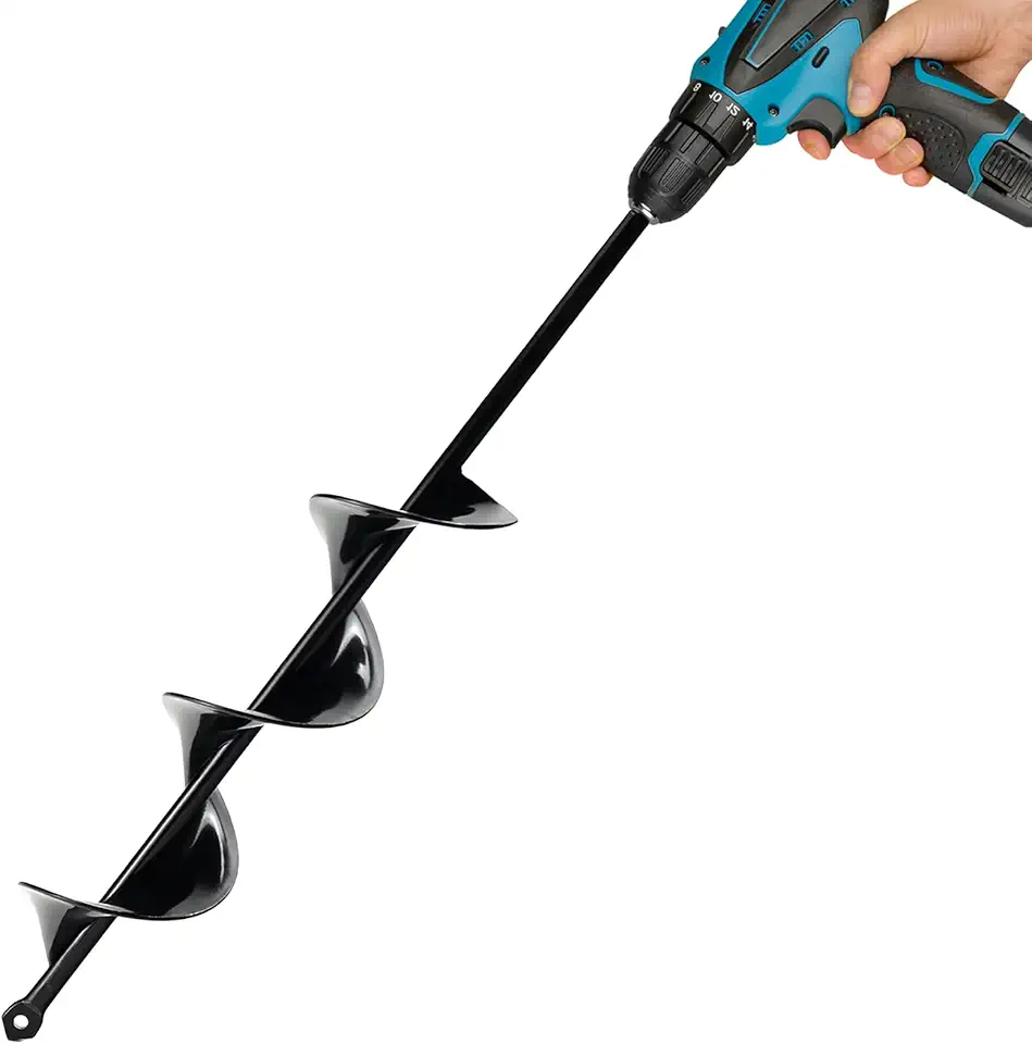 Auger Drill Bit for Planting 2.6 x 16.5 Inch, Garden Auger Spiral Drill Bit for 3/8" Hex Drive Drill, Earth Post Hole Digger Bulb Planter Plant Flower Planting Auger for Drill Rapid Bedding Digging