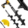 Auger Drill Bit for Planting � 3�12 Inch + 1.6�9 Inch set � Garden Spiral Auger Bit for bedding plants, planting bulbs, umbrella holes - Save your back and your � free Plant Labels and Marker