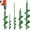 Auger Drill Bit for Planting 4 Pack, Garden Ground Earth Spiral Drill Bit for 3/8" Hex Drive Drill, Easy Bulb Auger for Post Hole Digger Flowers, Bedding Digging Plant Rapid Planter Tool