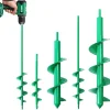 Auger Drill Bit for Planting,4 Pack Garden Ground Earth Spiral Drill Bit for 3/8" Hex Drive Drill, Auger Drill Bits for Bulbs Planting, Hole Digger Flowers,Bedding Digging Plant Rapid Planter Tool