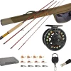 Aventik Extreme Fly Fishing Combo Kit 0/1/2/3/4/5/6 Weight Starter Fly Fishing Rod and Reel Kit Outfit with One Travel Case