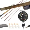 Aventik Extreme Fly Fishing Combo Kit 0/1/2/3/4/5/6 Weight Starter Fly Fishing Rod and Reel Kit Outfit with One Travel Case