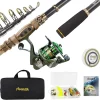 Aventik Fishing Rod and Reel Combos Carbon Fiber Telescopic Fishing Pole with Reel Combo Sea Saltwater&Freshwater Kit Fishing Rod Kit