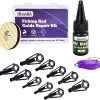 Aventik Fishing Rod Tip Repair Kit Complete with Rod Building Supplies, Complete Supplies and Tip Eyelet Replacements for Fishing Pole Repair Kit