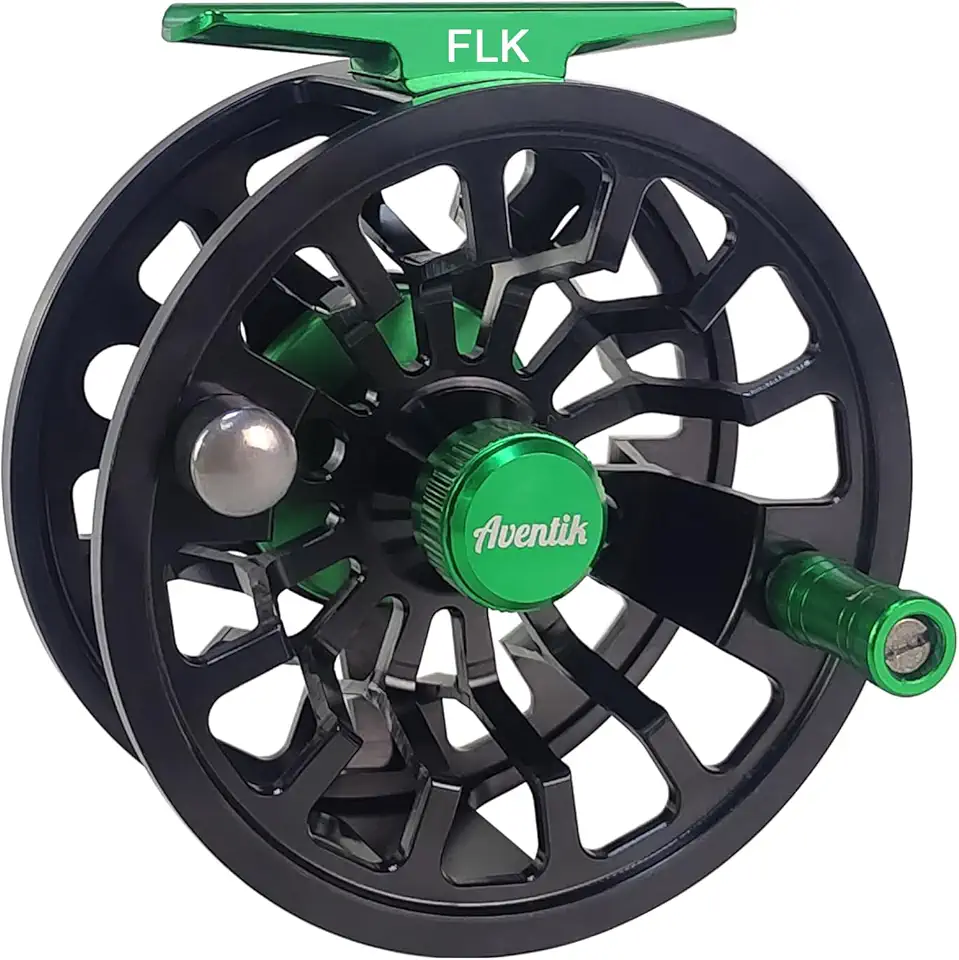 Aventik FLK II Fly Fishing Reel Aluminum Trout 3/5, 5/7, 7/9wt Large Arbor Freshwater Fly Reel with Line.