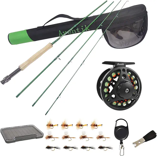 Aventik Fly Fishing Riverbend Series Fly Rod IM8 Graphite Blank 0/1/2/3/4/5/6/7/8 wt Rods, 6/7/8/9/10ft Lightweight Fly Fishing Rod Medium Fast Action