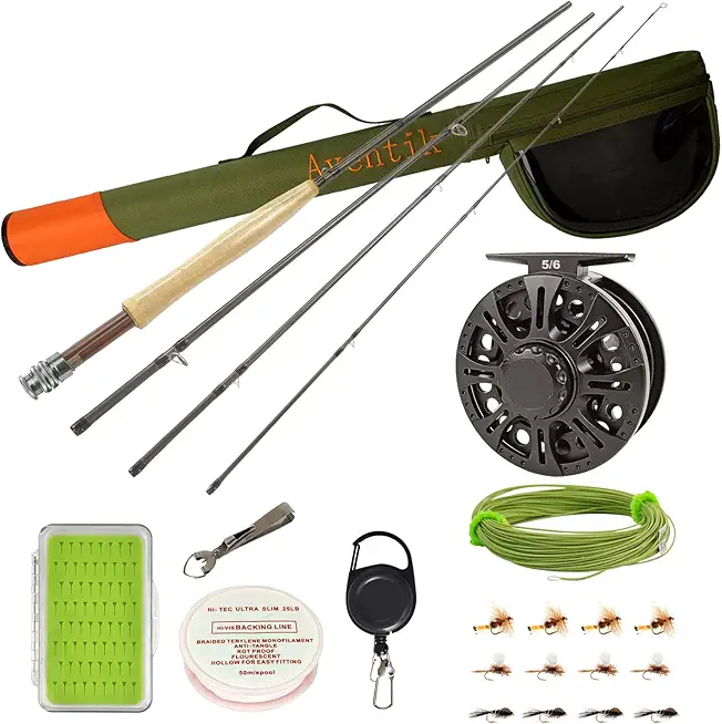 Aventik Fly Fishing Rod and Reel Combo Starter Kit 3/4/5/6 Weight,Packed by Hard Cordura Fly Rod Case