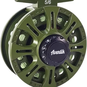 Aventik HVCE Graphite Fly Reel Center Drag System Classic III Graphite 3/4, 5/6, 7/8wt Large Arbor Freshwater Fly Fishing Reels