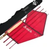 Aventik S-Glass Fly Fishing Rod, 6-8ft 1/2/3/4/5/8wt Ultra Light Classic Medium Fast Action Super Fiberglass Fly Rods in Red,Orange,Brown,Yellow,Green with Carrying Case