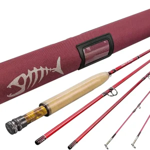 Aventik Stalker Fly Fishing Rod 4 Sections, 2/3 / 4WT, M-Fast Action IM12 Graphite Carbon Fiber Rod Blank 7/8FT Ultra Light Fly Rod with Extra Tip