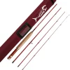 Aventik Whisperer Fly Fishing Rod 4 Pieces, 6FT 0/1/2/3wt, 7FT 3/4wt, 24T Corbon Fiber Fast Action Super Compact Freshwater Ultra Light Fly Rod with Cordura Rod Tube