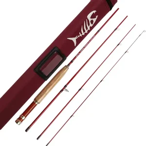 Aventik Whisperer Fly Fishing Rod 4 Pieces, 6FT 0/1/2/3wt, 7FT 3/4wt, 24T Corbon Fiber Fast Action Super Compact Freshwater Ultra Light Fly Rod with Cordura Rod Tube