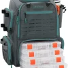 Bait Boss Fishing Tackle Backpack with Rod Holders-4 Tackle Boxes-Rain Cover,43L Large Storage for Fishing Gear