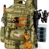 BaitSpace 50L Fishing Tackle Backpack with Removable Bait Binder & 4 Tackle Boxes, Rod Holders Storage Fishing Gear