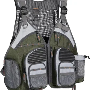 BASSDASH Fishing Vest Adjustable for Men and Women, for Fly Bass Boat Fishing