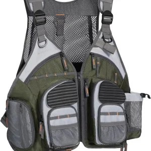 BASSDASH Fishing Vest Adjustable for Men and Women, for Fly Bass Boat Fishing