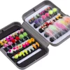 BASSDASH Fly Fishing Flies Kit Fly Assortment Trout Bass Fishing with Fly Box, 36/64/72/76/80/96pcs with Dry/Wet Flies, Nymphs, Streamers, Popper