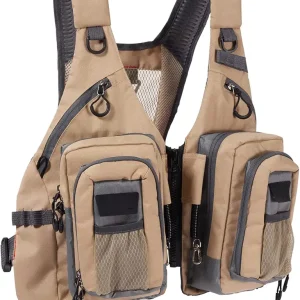 BASSDASH Fly Fishing Vest with Pockets Adjustable Size for Men Women Bass Trout Fishing FV12