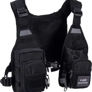 BASSDASH FV08 Ultra Lightweight Fly Fishing Vest for Men and Women Portable Chest Pack One Size Fits Most