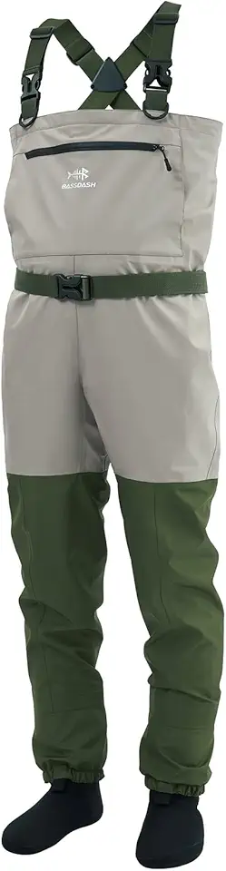 BASSDASH IMMERSE Men�s Breathable Fly Fishing Waders Stocking Foot Waterproof Lightweight Chest Wader