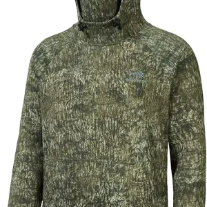 BASSDASH Men�s Fishing Fleece Hoodie with Neck Gaiter Water Resistant Performance Hunting Sweatshirt FS18M