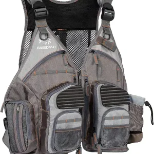 BASSDASH Strap Fishing Vest Adjustable for Men and Women, for Fly Bass Fishing and Outdoor Activities
