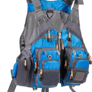 BASSDASH Strap Fishing Vest Adjustable for Men and Women, for Fly Bass Fishing and Outdoor Activities