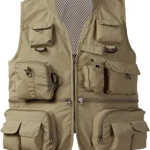 BASSDASH Versatile Men's Women's Fishing Photography Vest with Mesh Back 6 Sizes