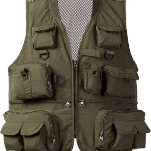 BASSDASH Versatile Men's Women's Fishing Photography Vest with Mesh Back 6 Sizes