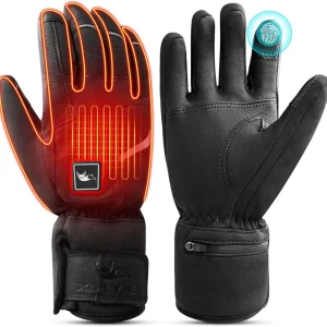 Battery Heated Gloves 7.4V Rechargeable for Men Women, Rechargeable Hiking Skiing Cycling Camping and Fishing Outdoor Heated Gloves for Winter