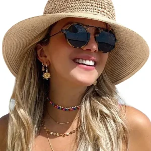 Beach Hats for Women Summer Straw Sun Hat Wide Brim Crochet Hats