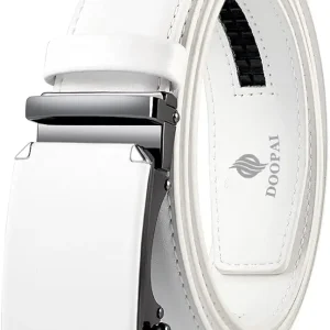 Belt Men, Ratchet Belt Dress Adjustable 1 3/8" Genuine Leather Designer Belt, Size Length Can be Cut, with Gift Box