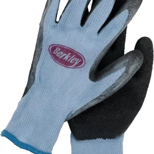 Berkley Coated Fishing Gloves, Blue/Grey