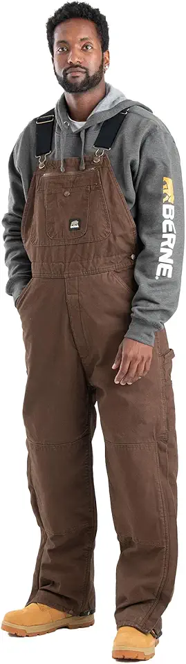 Berne Men's Heartland Insulated Washed Traditional Duck Bib Overall