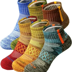 BIOAUM Men's Atheltic Socks Size 10-13 - 6 Pairs Cotton Quarter Socks for Running, Workout, Work