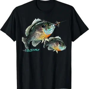 Black Bow Tie Bluegill Fishing Shirts Panfish Jig Fly Fishing T-Shirt