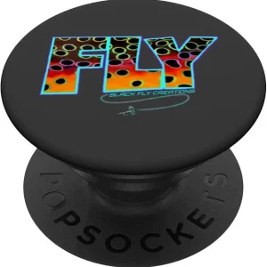Black Fly Trout Skin Fly Fishing Tenkara Shirts & Gifts PopSockets Swappable PopGrip