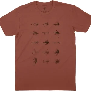 Black Lantern Graphic T-Shirts | Screen Printed Outdoor Tee | Essential for Nature Enthusiast | Men's Casual Fit T-Shirt - Graphic Tees for Men | Mountain and Nature Themed T-Shirts (Fly Fishing Flies)
