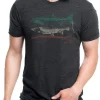 Black Lantern Topographic Trout T-Shirt � Fly Fishing Graphic Tee for Men | Casual Fit Nature-Inspired Shirt