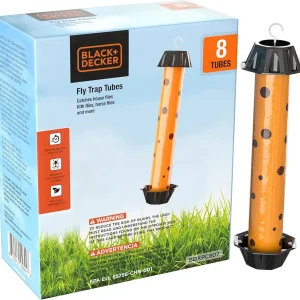 BLACK+DECKER Fruit Fly Traps & Fly Traps for Indoors- Fly Trap & Gnat Traps for House- Mosquito Trap & Fly Traps Outdoor, 8 Pack Sticky Tubes