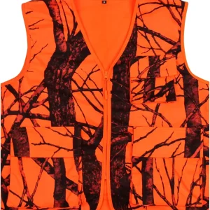 Blaze Orange Hunting Vest with Pockets for Men fishing Camping Outerwear