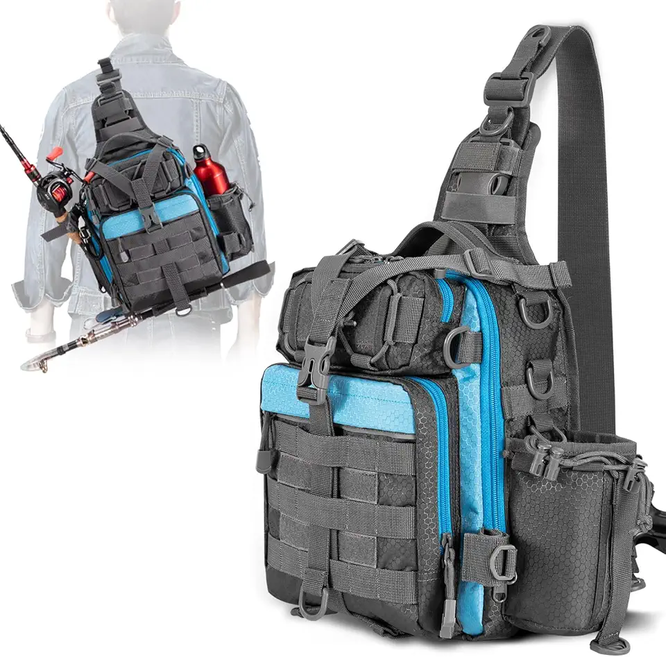 BLISSWILL Outdoor Tackle Bag - Large Water-Resistant Fishing Backpack