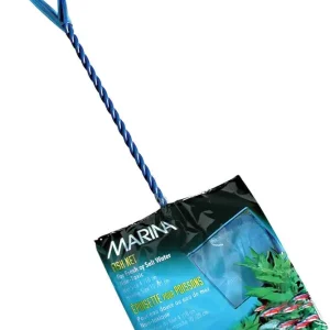 Blue Fine Nylon Net with Handle, Aquarium Maintenance Tool, Blue