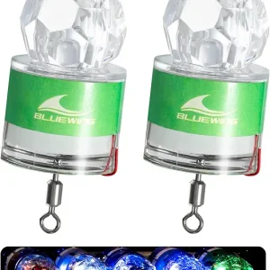 BLUEWING Diamond Fishing Lights 3X-5X Brighter LED Deep Drop Underwater Flashers Water-Activated Lighted Fish Lures for Swordfish, Tilefish, Halibut, Tuna, Grouper
