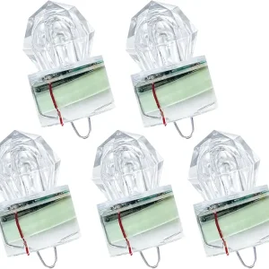 BLUEWING Diamond Fishing Lights 3X-5X Brighter LED Deep Drop Underwater Flashers Water-Activated Lighted Fish Lures for Swordfish, Tilefish, Halibut, Tuna, Grouper