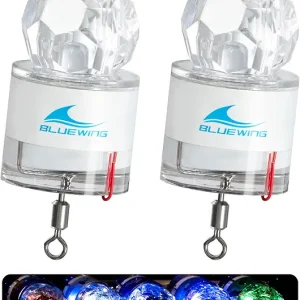 BLUEWING Diamond Fishing Lights 3X-5X Brighter LED Deep Drop Underwater Flashers Water-Activated Lighted Fish Lures for Swordfish, Tilefish, Halibut, Tuna, Grouper