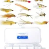 Bonefish & Permit Fly Fishing Flies Saltwater � Fishing Kit w/Assorted Flies + Fly Box � Realistic Fly Fishing Accessories � Flies for Fly Fishing on Strong, Sharp Hooks