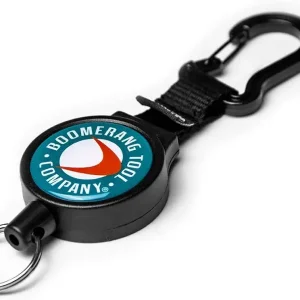 Boomerang Tool Company Heavy-Duty Zinger with Carabiner for Fly Fishing Gear and Tools- Black