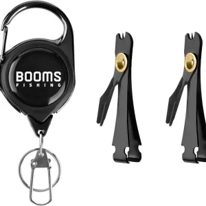 Booms Fishing FC2 Fishing Knot Tying Tool, Fly Fishing Line Cutter, Fishing Clippers with Retractor